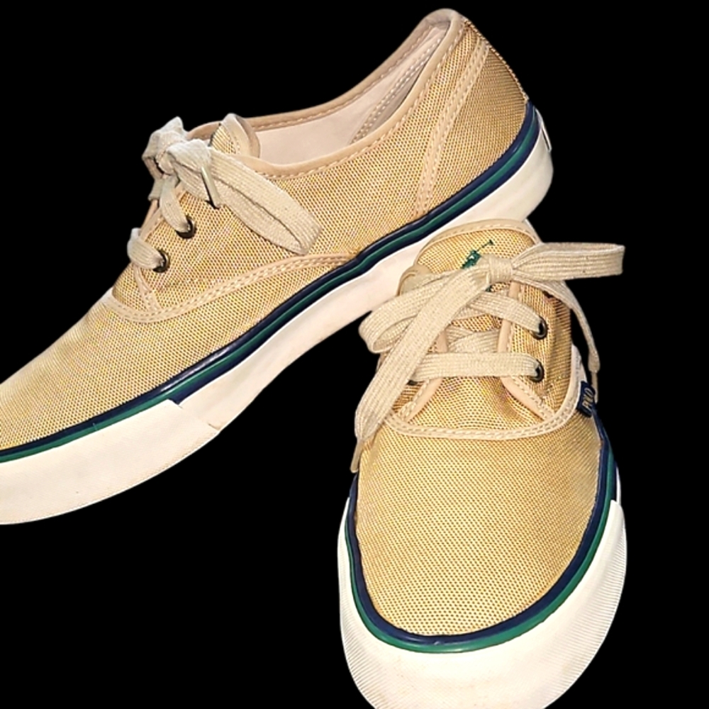 Polo by Ralph Lauren Men's Beige Canvas Shoes Size 8.5